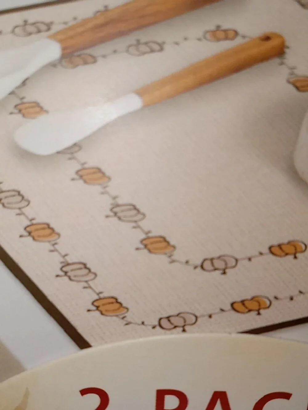 Quick-Dry Dish Mat - Beige Pumpkin Pattern (2-Pack)